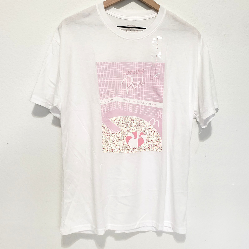 Museum of Ice Cream SIZE L Sprinkles WHITE T-Shirt Womens Unisex Short Sleeve